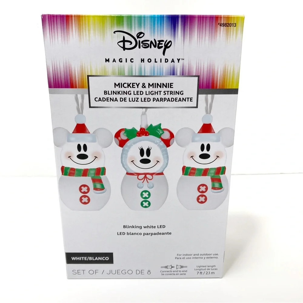 Disney | Magic Holiday Blinking Mickey & Minnie Mouse Snowman LED String Lights